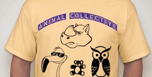 An example of a bad T-shirt design showing random animal graphics placed on it