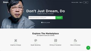 Fiverr's landing page