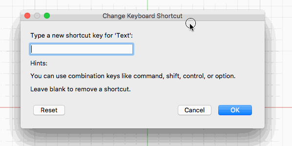Already taken keyboard shortcuts in Autodesk Fusion 360 show a warning symbol.