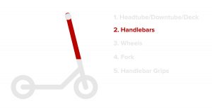 Part number 2 is the handlebars of the scooter