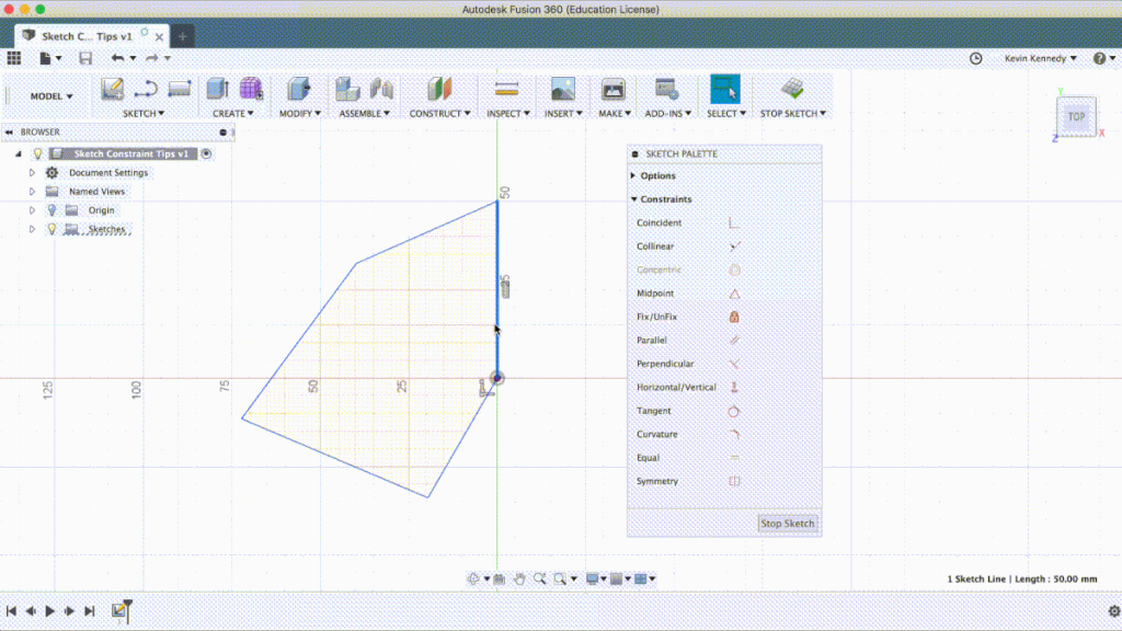 What are constraints in Fusion 360?