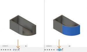 Drag timeline features around in the Fusion 360 browser