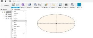 How to use the ellipse sketch tool in Autodesk Fusion 360
