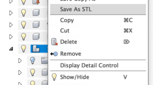 The Save as STL option can be found in Fusion 360's right-click menu