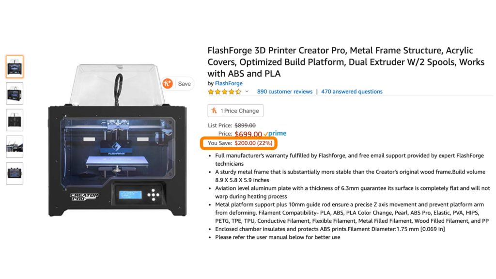 Flashforge 3D Printer Deals on Amazon Prime Day 2019