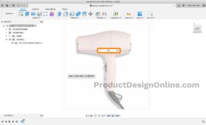 Dimensions needed to create a hairdryer in Autodesk Fusion 360