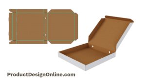 The flat pattern of a pizza box created in Fusion 360