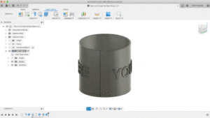 Text that wraps around a curved surface in Fusion 360