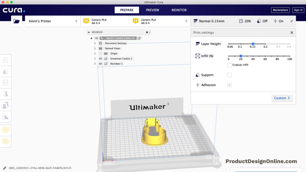 3D print a cookie cutter from Cura