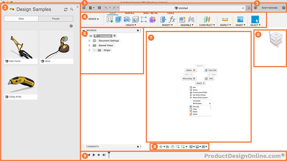 Learn the Autodesk Fusion (360) User Interface – 2024 Interface - Product  Design Online