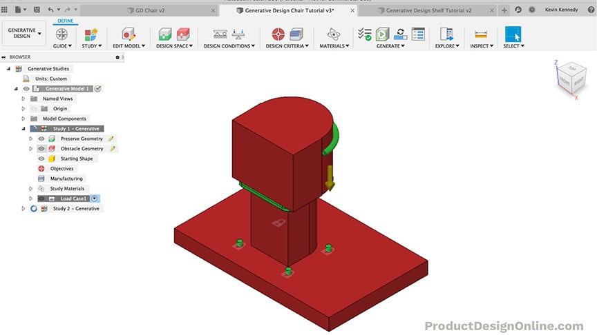 Generative Design chair in Fusion 360