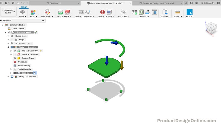 Generative Design chair in Fusion 360