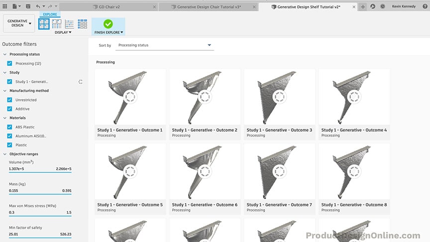 Generative Design shelf in Fusion 360