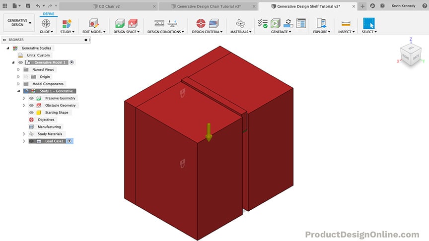 Generative Design shelf in Fusion 360