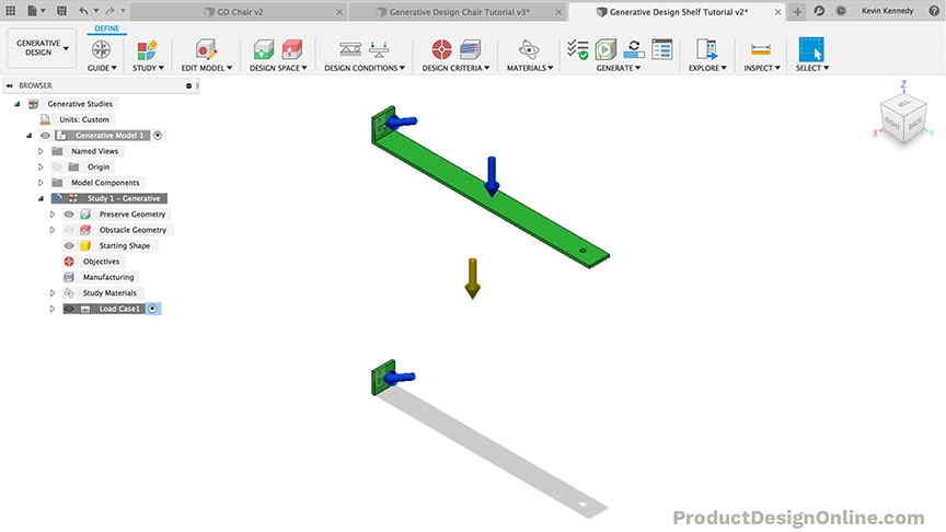 Generative Design shelf in Fusion 360