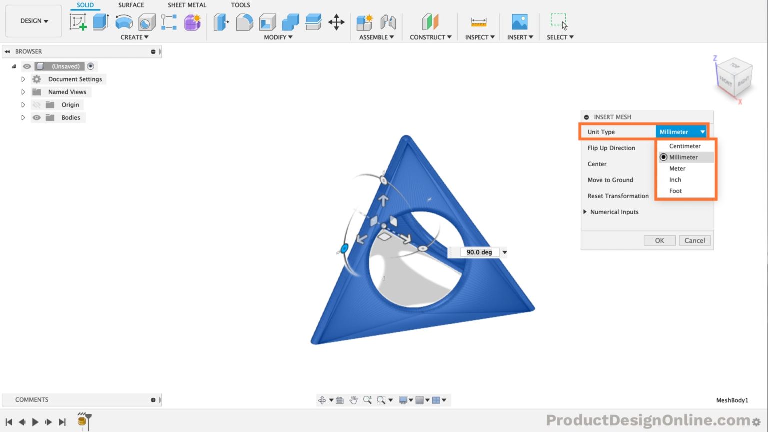 Как stl файл открыть в fusion 360