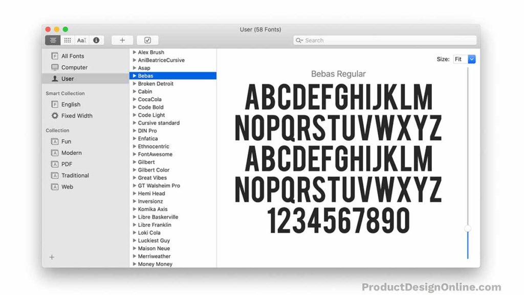 Apple Font Book can be used to install custom TTF fonts