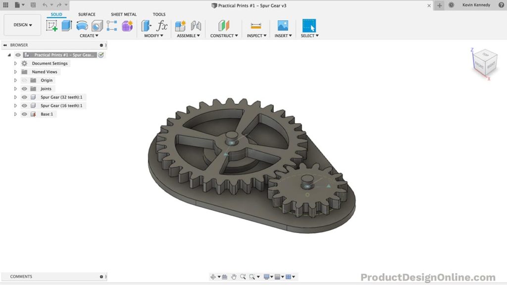 Creating spur gears in Fusion 360
