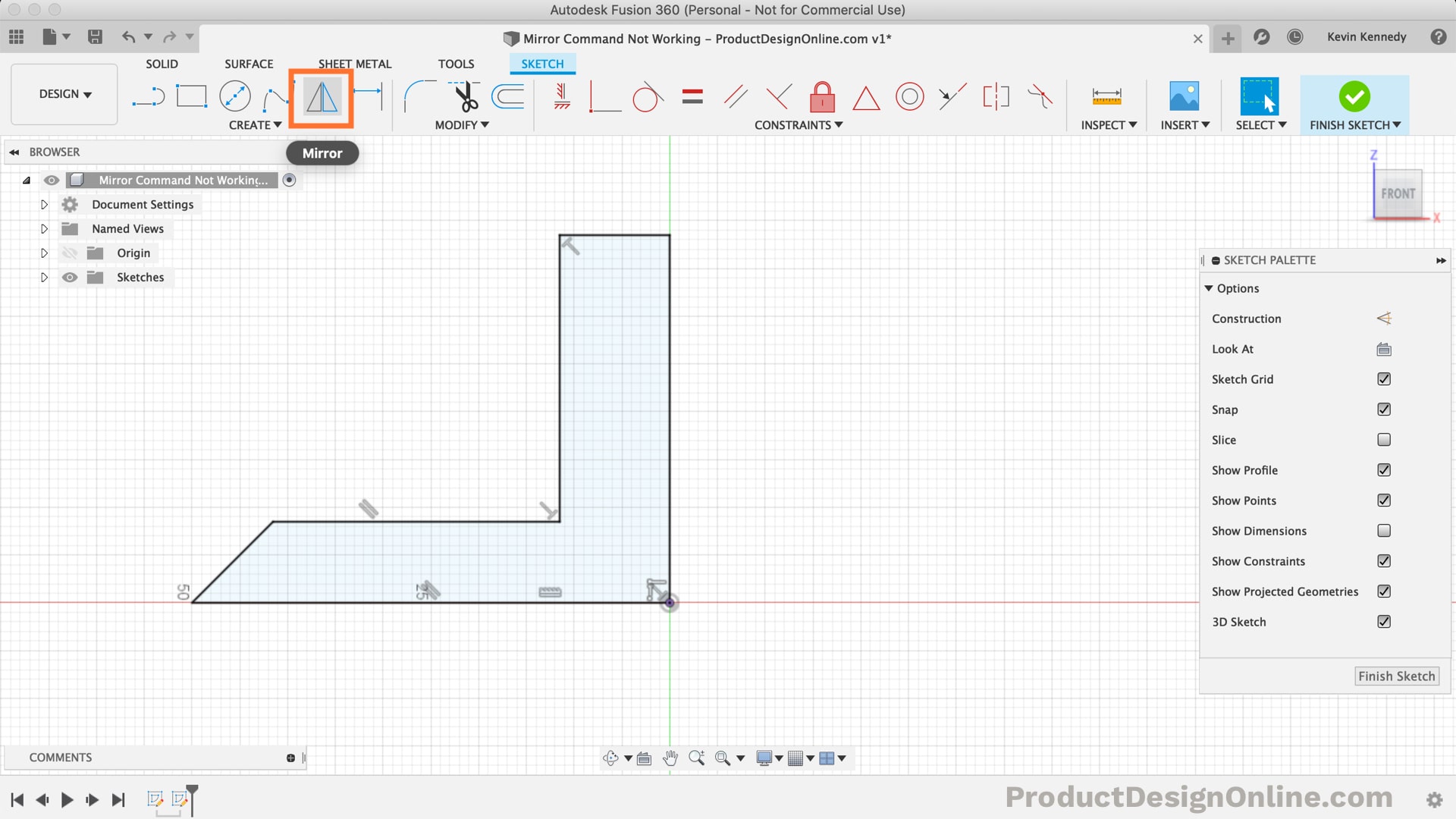 Mirror Command Not Working In Fusion 360 Product Design Online