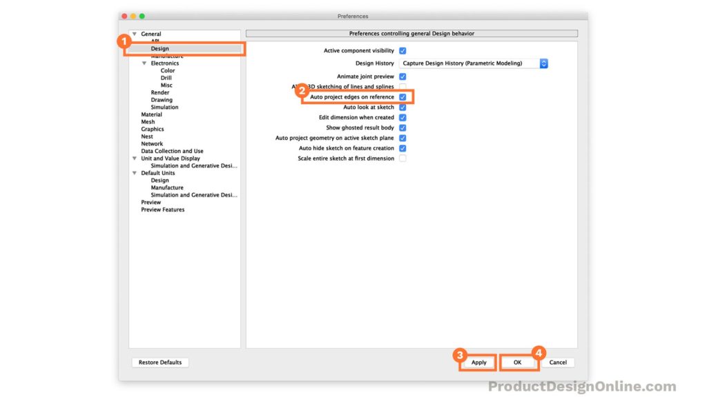 The setting "Auto project edges on reference" can be found in the Design tab of your Fusion 360 Preferences dialog.