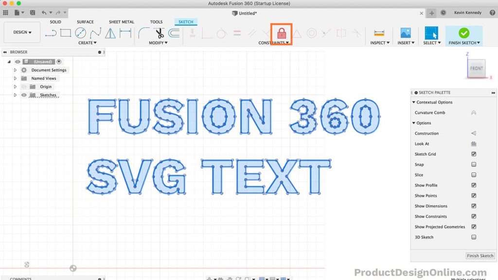 To move an SVG in Fusion 360 you will need to use the Unfix constraint