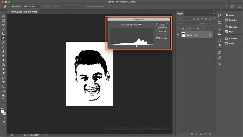 Use Adobe Photoshop's Image Threshold feature to turn photos into stencils.