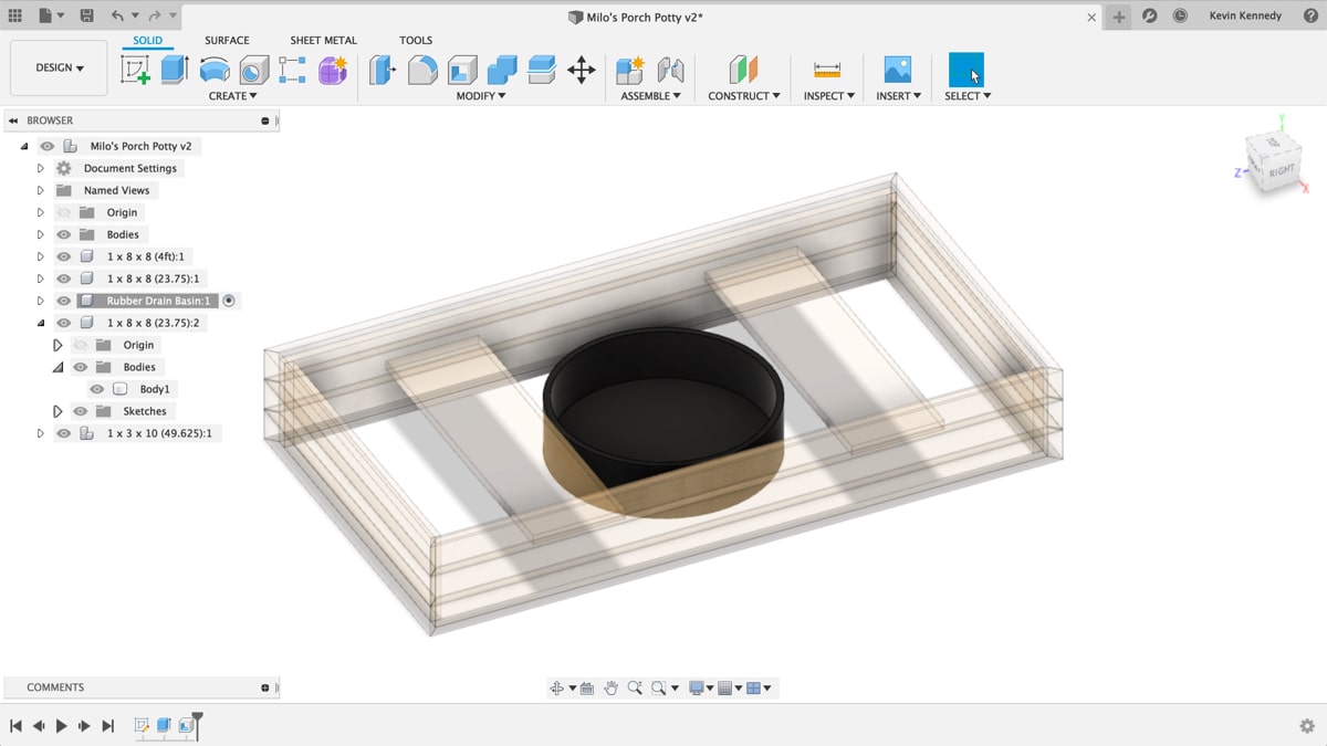 Changing the Opacity of Bodies and Components in Fusion 360