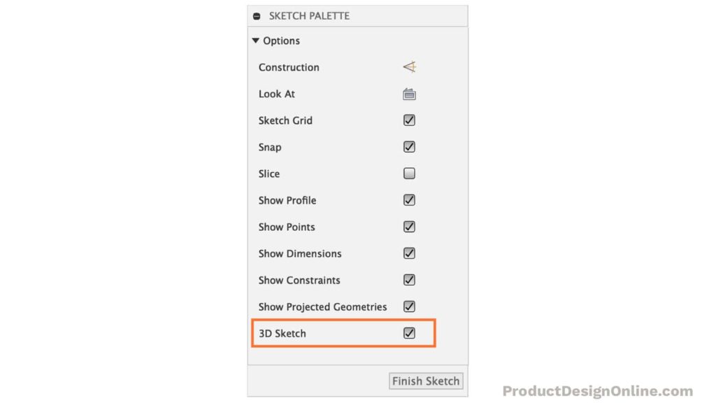 3D Sketch option in Fusion 360
