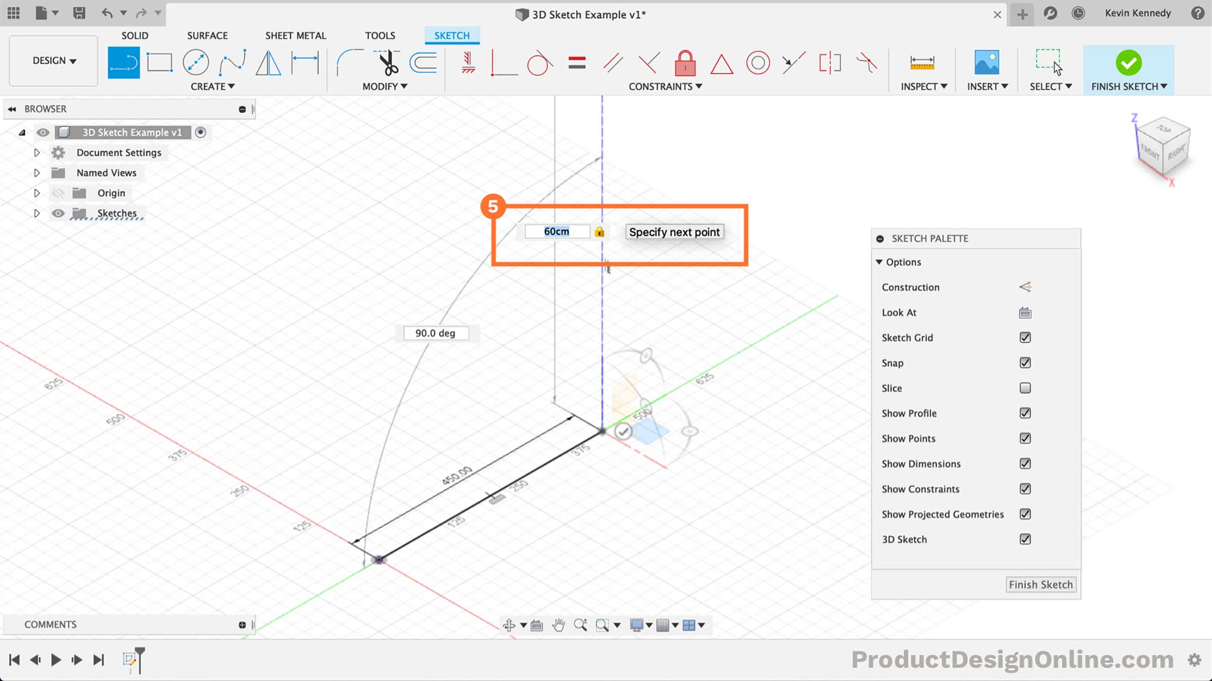 fusion 360 project to surface