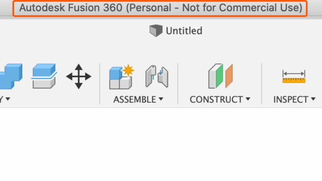 Once your Fusion 360 license is updated you will see the Personal - Not for Commercial Use at the top