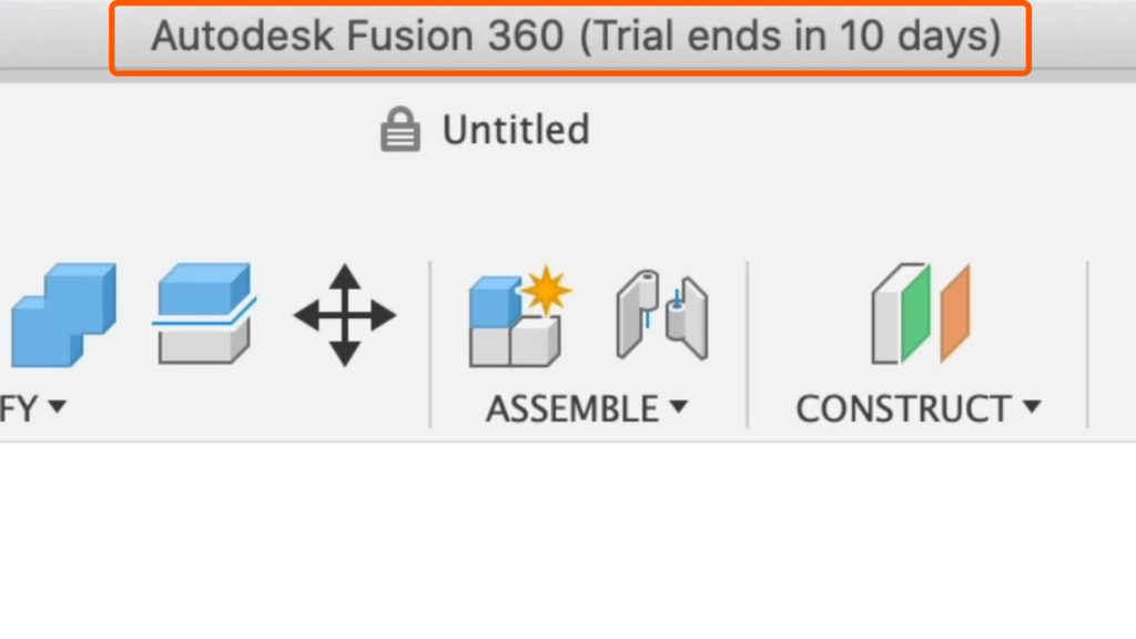 Autodesk Fusion 360 Trial ends in 10 days