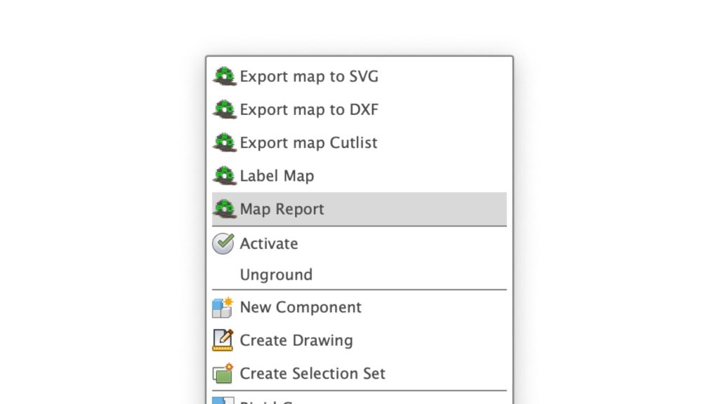 MapBoards Pro Export Settings accessed via the right-click menu