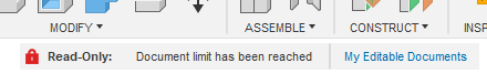 what is a read-only document in Fusion 360