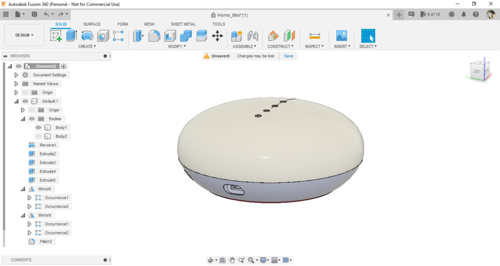 Step file loaded in Fusion 360