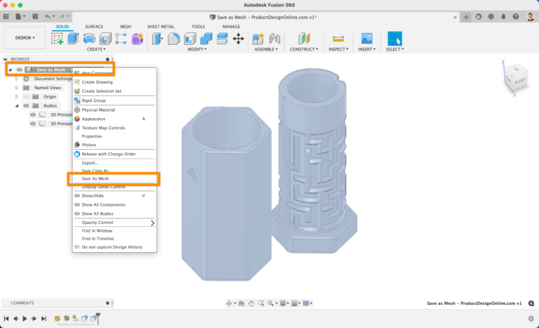 How to 3D Print from Fusion 360 - Product Design Online