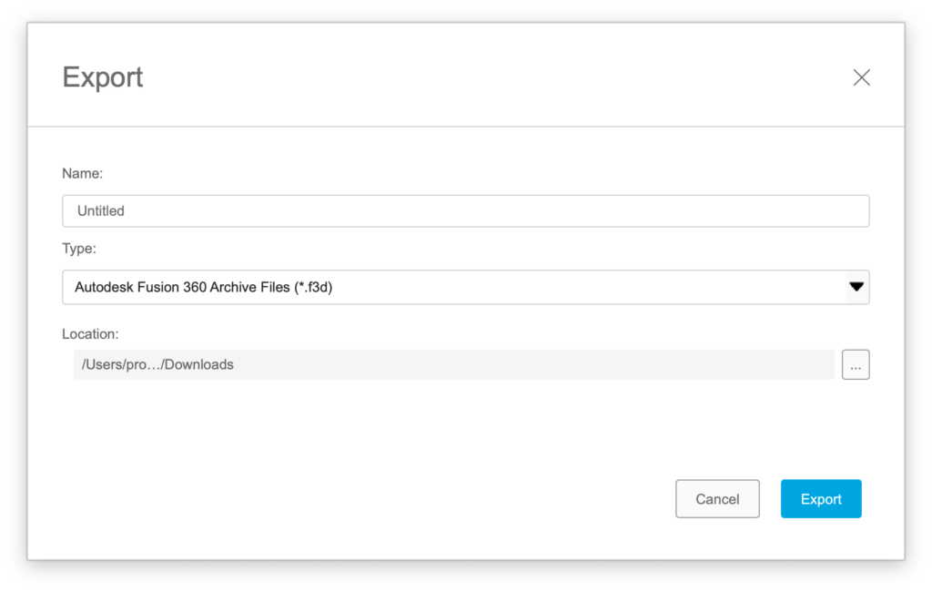 Export F3D file from Autodesk Fusion 360