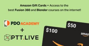 Amazon gift cards and course memberships to Product Design Online and PTT Live