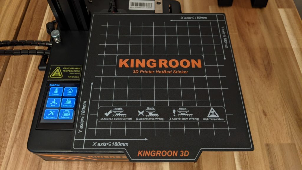Magnetic print bed that comes with the Kingroon KP3S 3D Printer