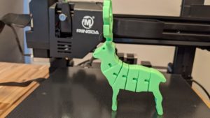 Completed test print on the MINGDA Magician X 3D Printer