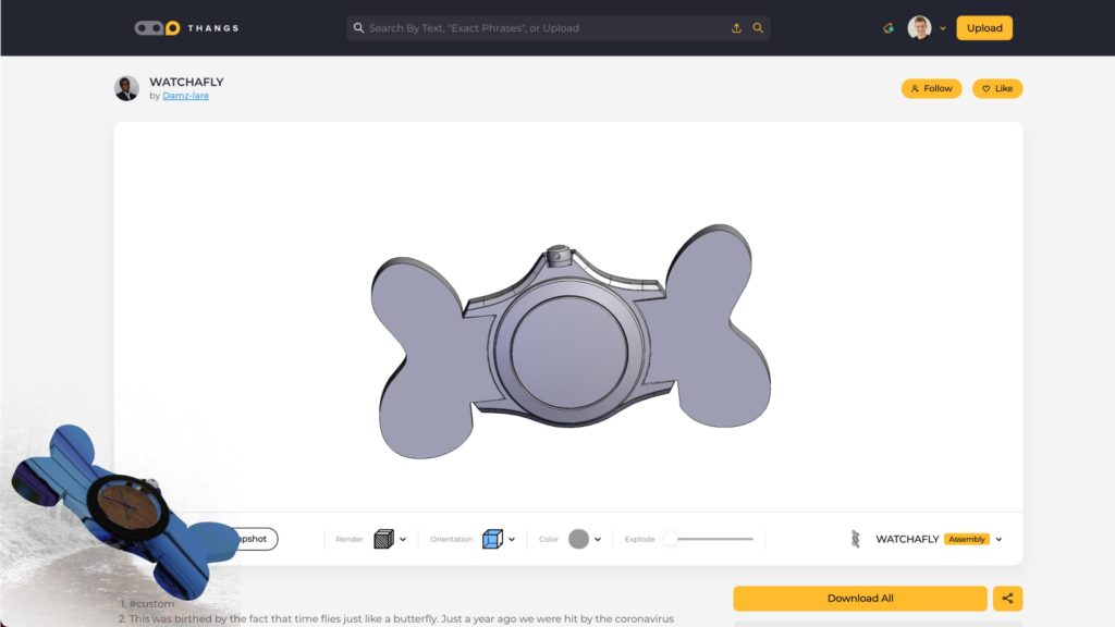 Watchafly 3D modeling challenge runner up