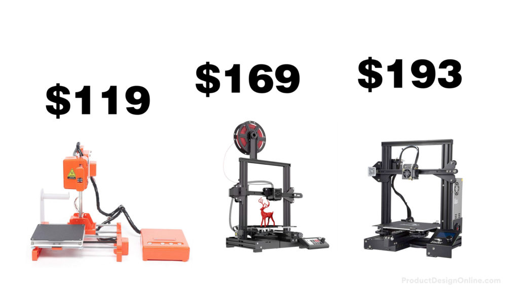 Cost of consumer level 3D printers for hobbyist