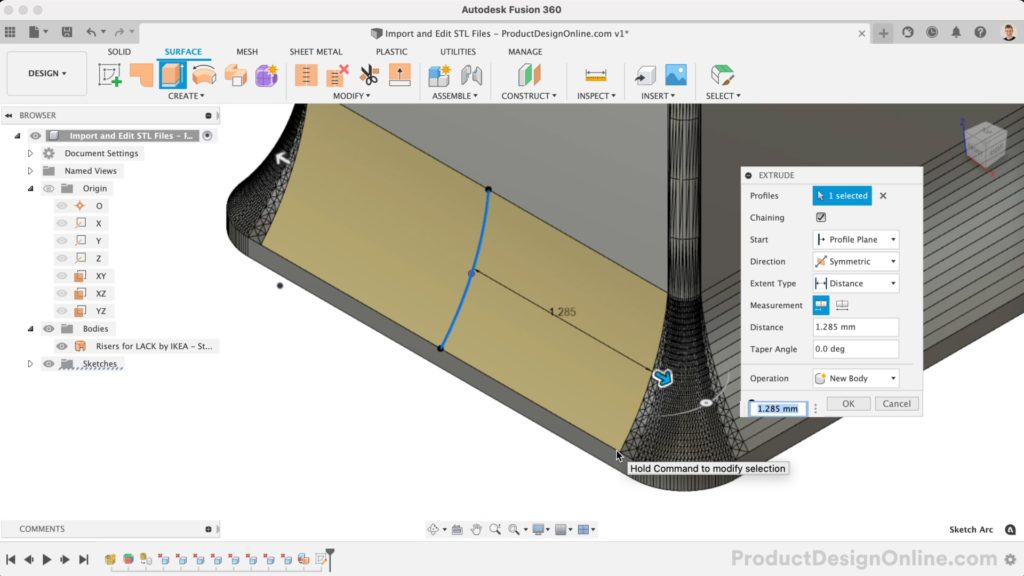 Import and Edit STL Files in Fusion 360 (2022) - Product Design Online