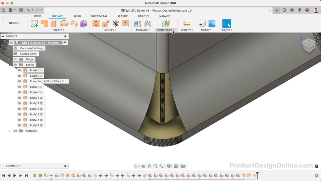 edit stl in fusion 360