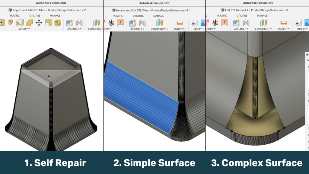 Fusion 360 Help, Convert a mesh body to a solid body