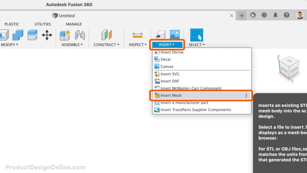 Import and Edit STL Files in Fusion 360 (2022) Product Design Online