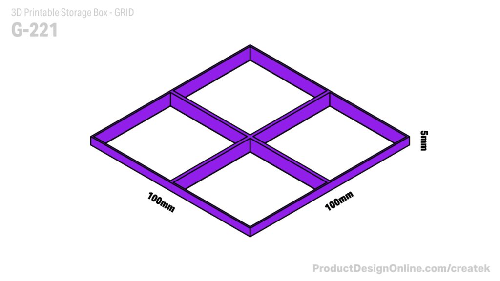 CREATEK G-221 3D Printable Storage Box Grid