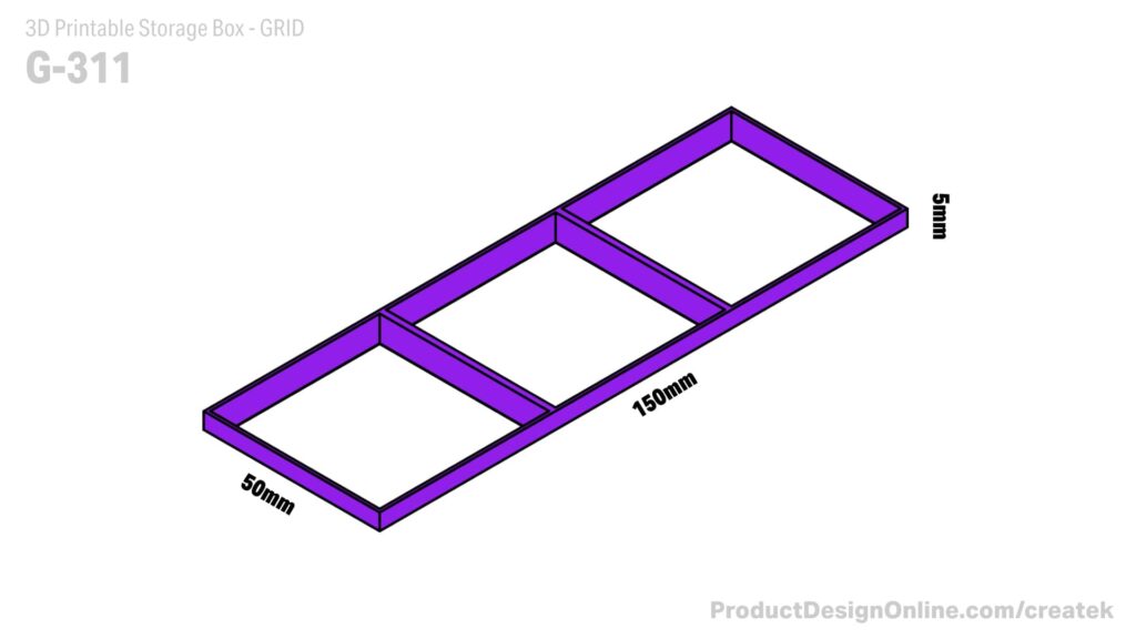 CREATEK G-311 3D Printable Storage Box Grid