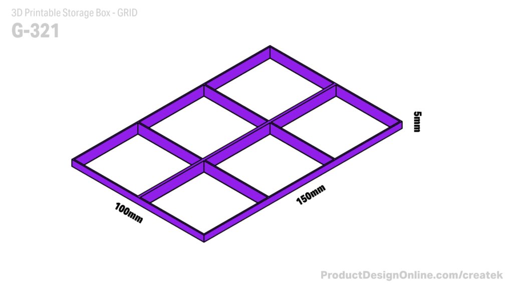 CREATEK G-321 3D Printable Storage Box Grid