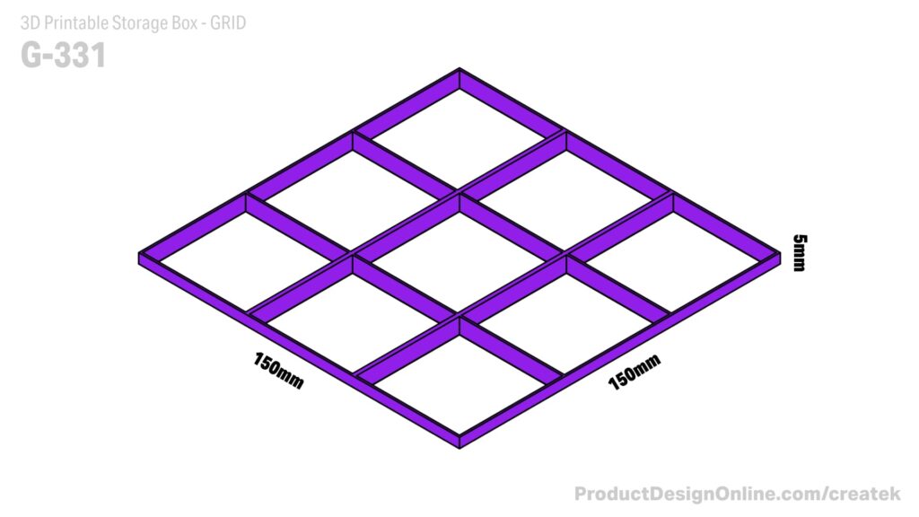 CREATEK G-331 3D Printable Storage Box Grid