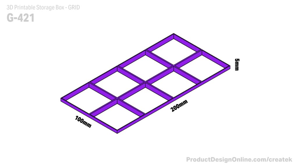 CREATEK G-421 3D Printable Storage Box Grid